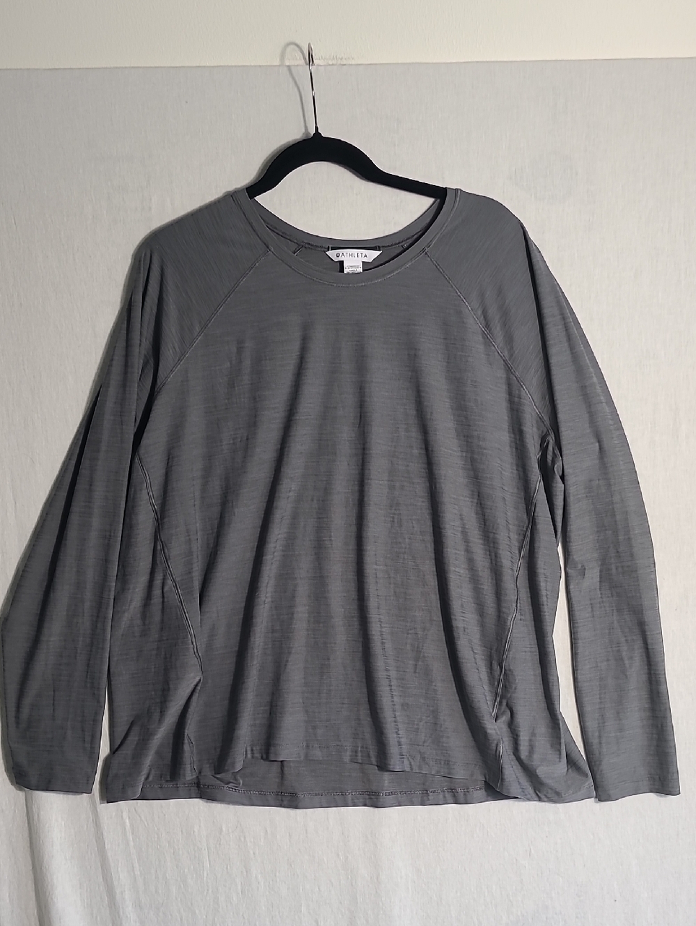 Athleta Ultimate Textured Train Long-Sleeve Charcoal Gray Size 2XL